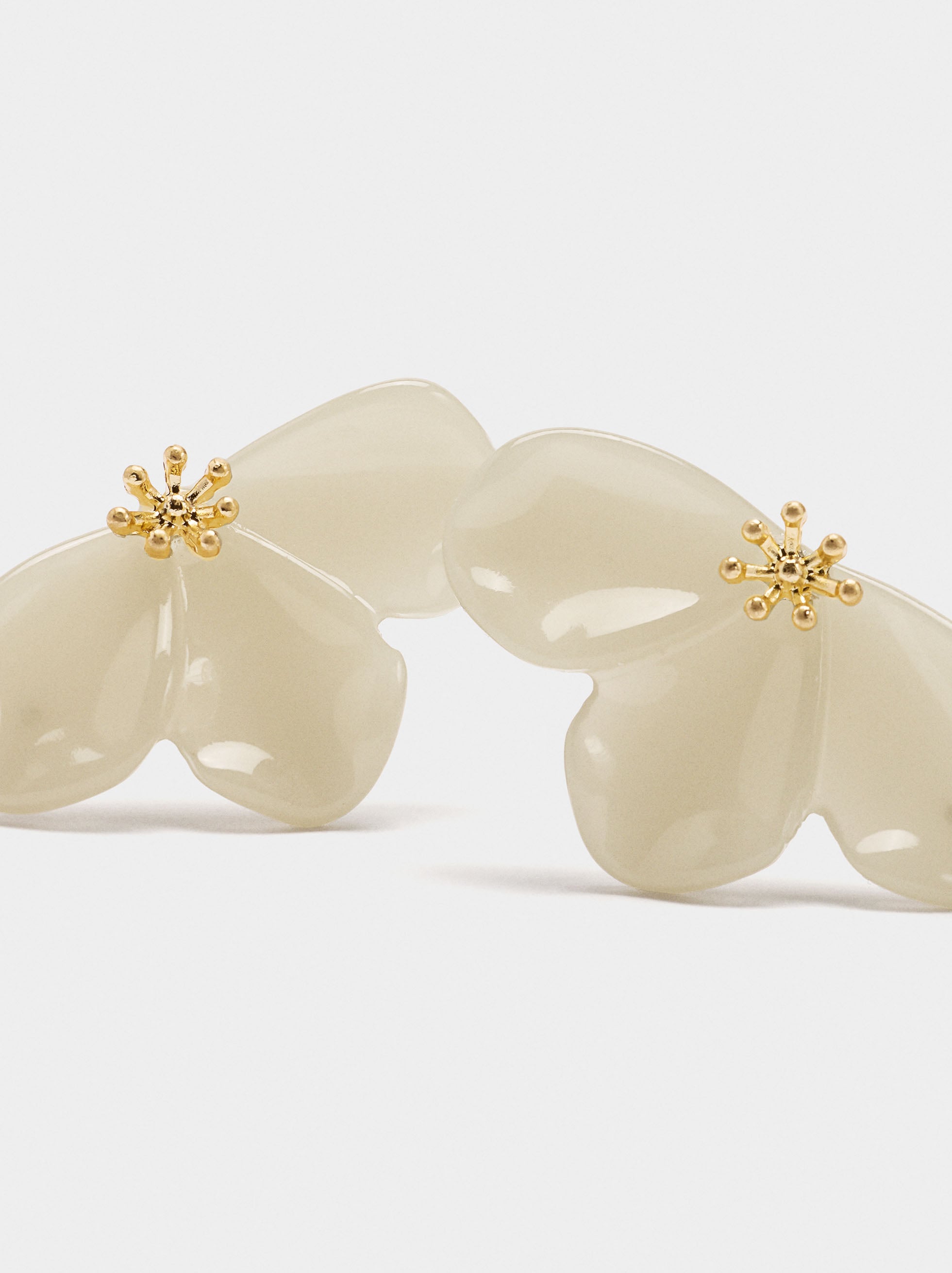Pendientes Media Flor De Resina