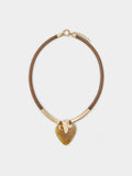 Collar De Cordón Colgante Con Corazón
