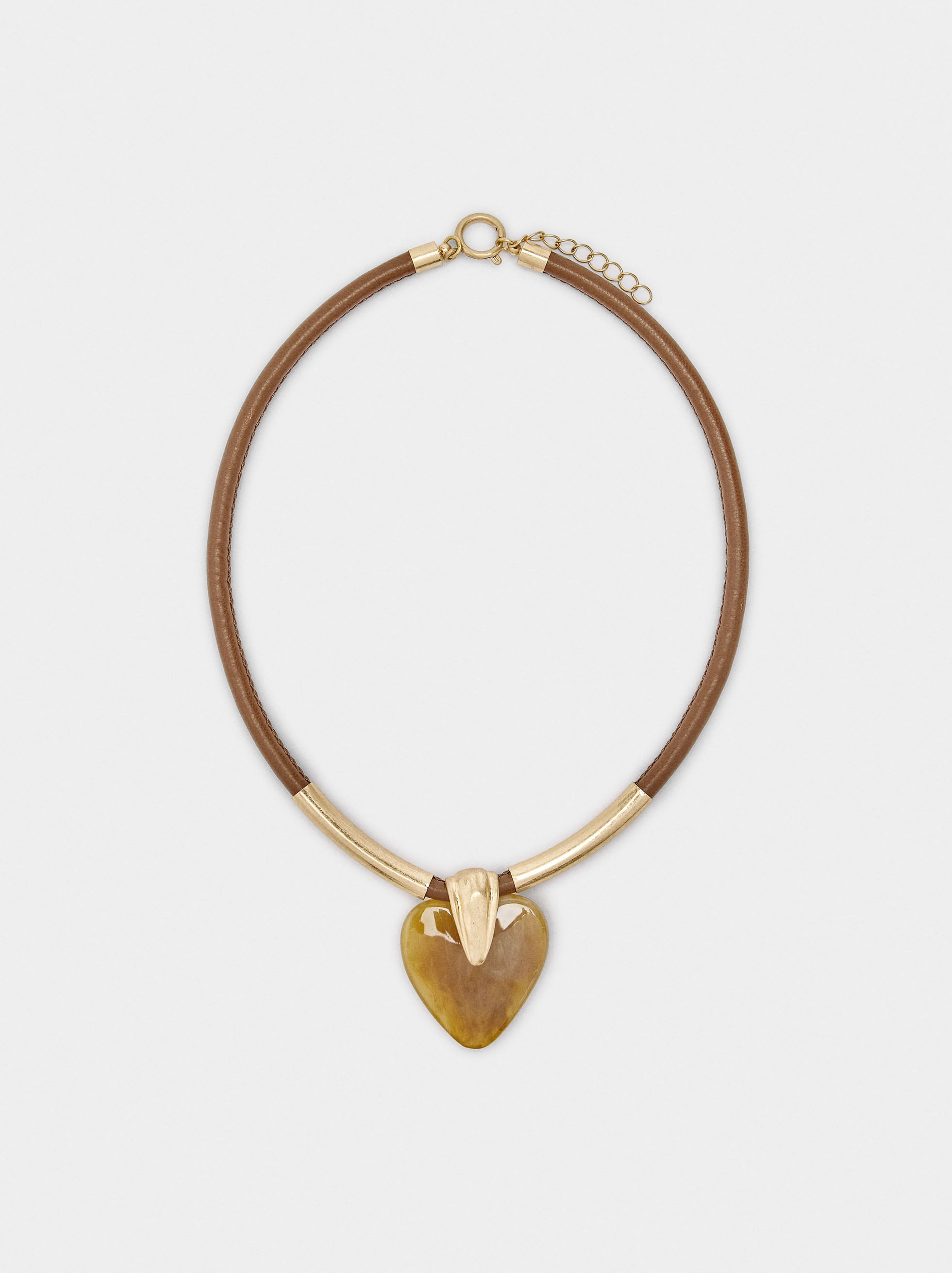 Collar De Cordón Colgante Con Corazón
