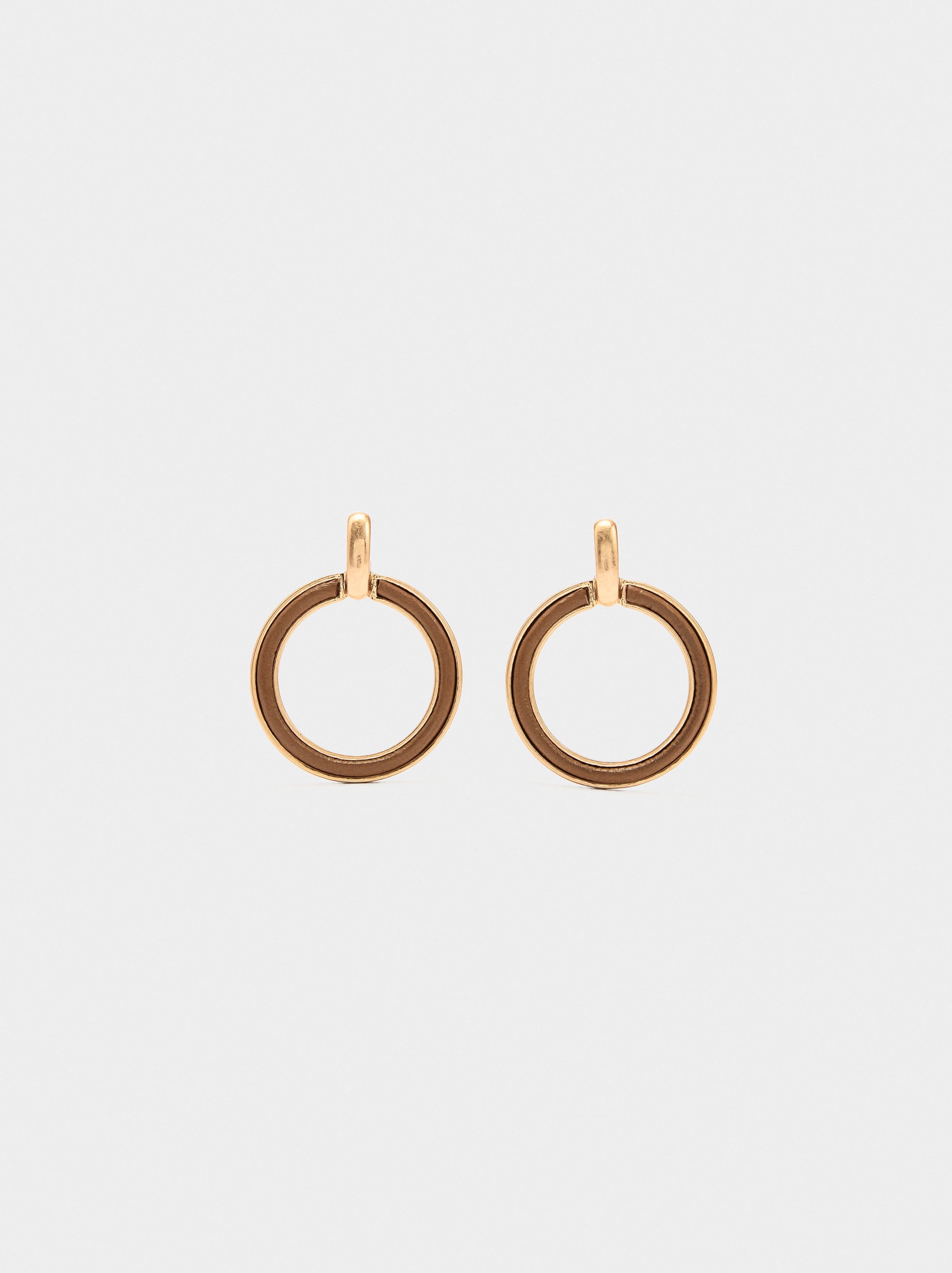 Pendientes De Aro Con Piel