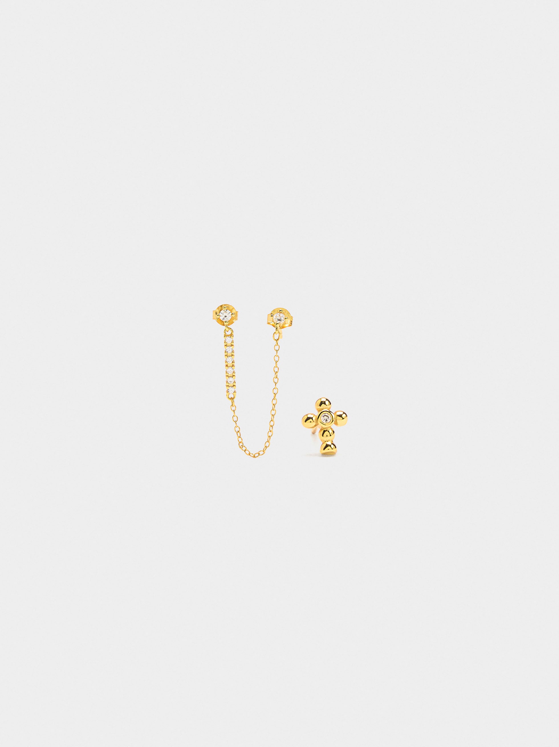 Set De Pendientes Con Circonitas - Plata De Ley 925