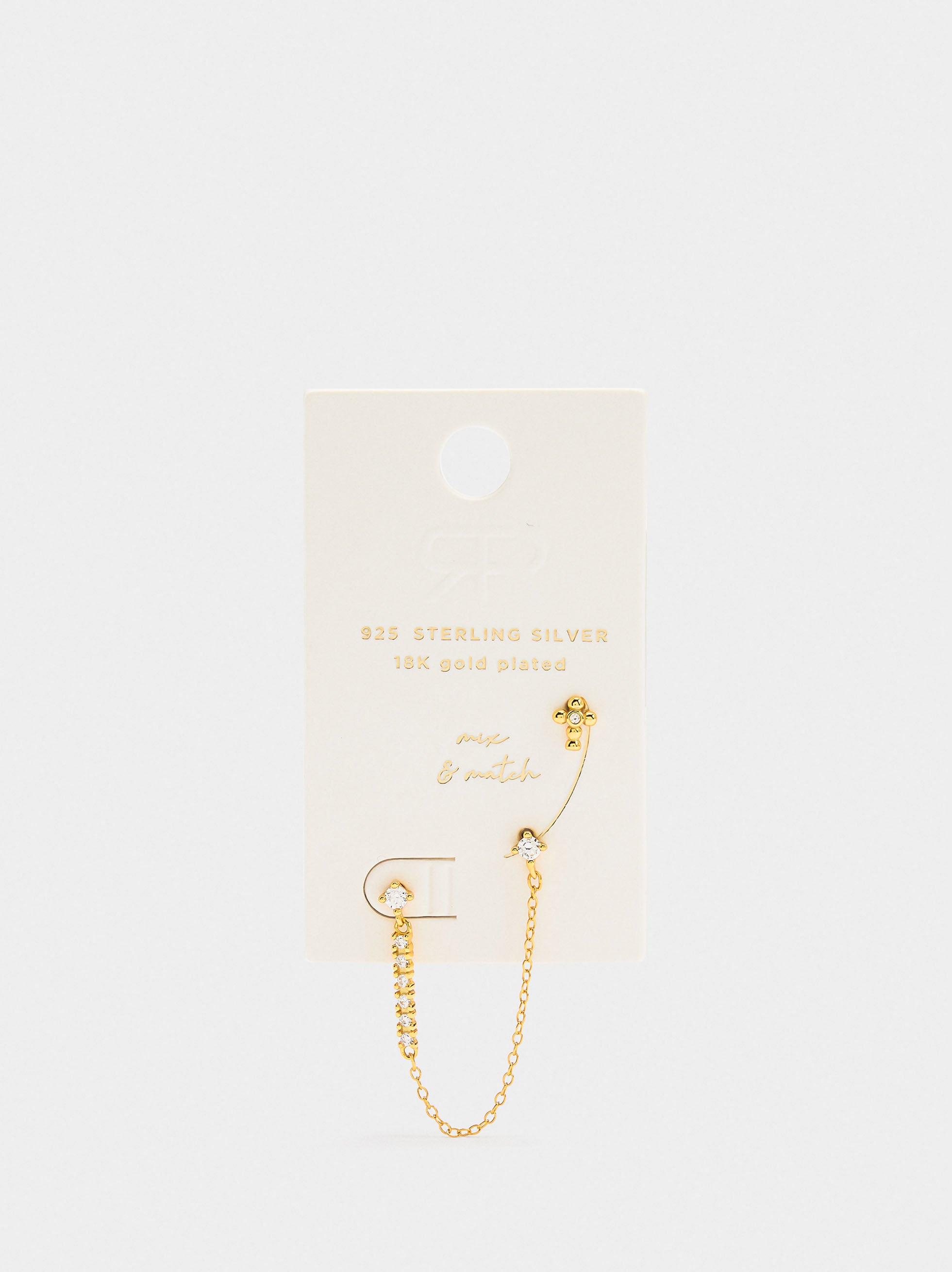Set De Pendientes Con Circonitas - Plata De Ley 925