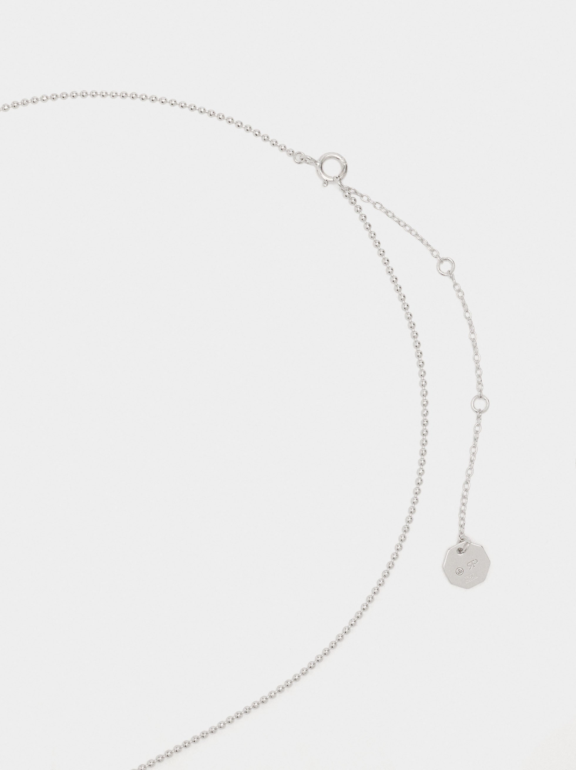 Collar Con Cruz Bicolor - Plata De Ley 925