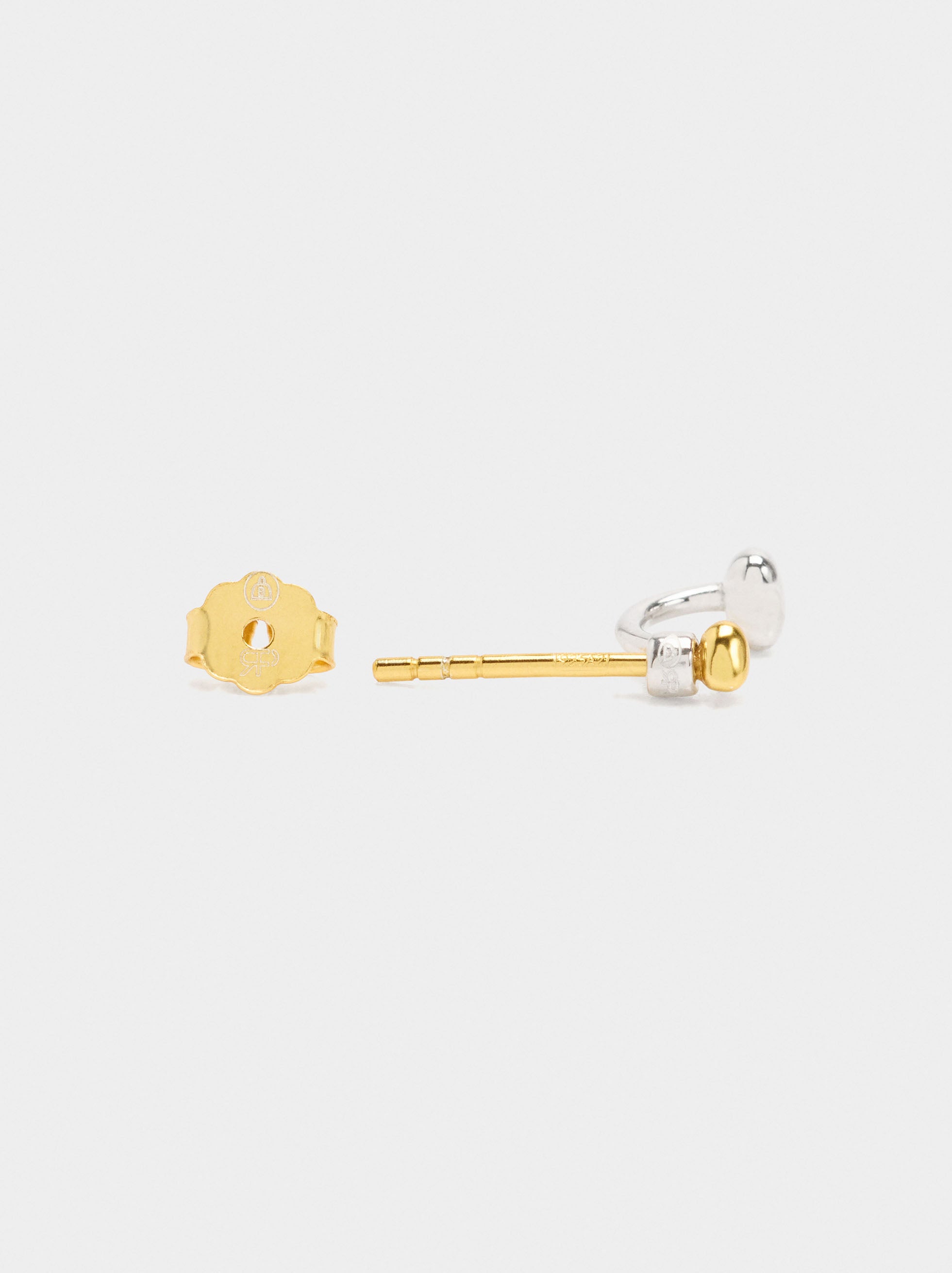 Pendientes Ear Jacket Corazón - Plata De Ley 925