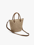 Bolso Tote Efecto Rafia Con Colgante