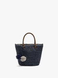Bolso Tote Efecto Rafia Con Colgante