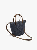 Bolso Tote Efecto Rafia Con Colgante