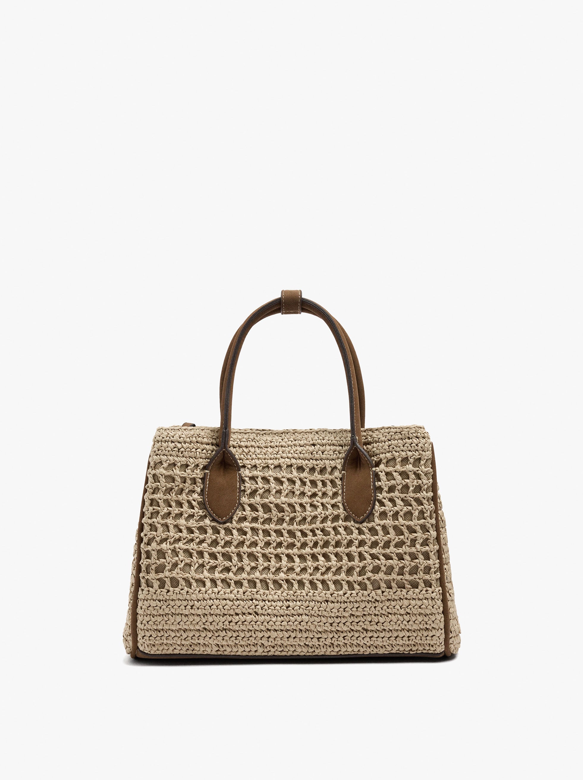 Bolso Tote Efecto Rafia Con Bandolera