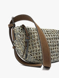Bolso Bandolera Oval Con Efecto Rafia