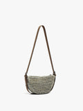 Bolso Bandolera Oval Con Efecto Rafia