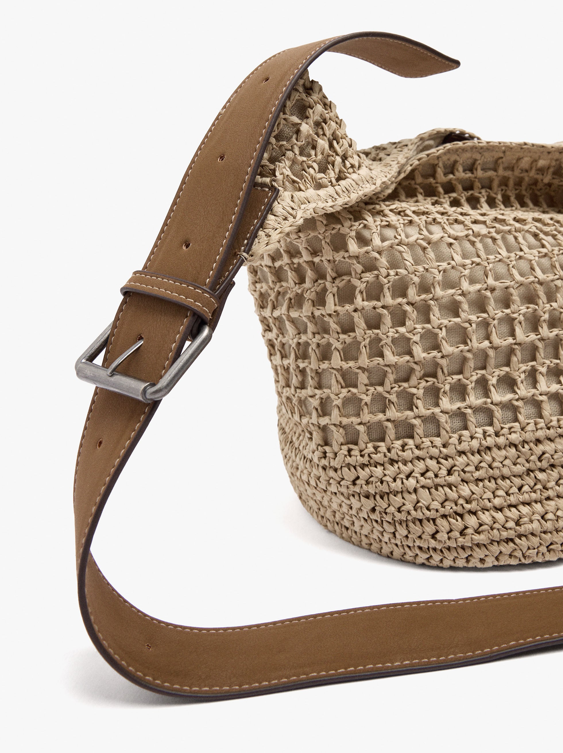 Bolso Bombonera Con Efecto Rafia
