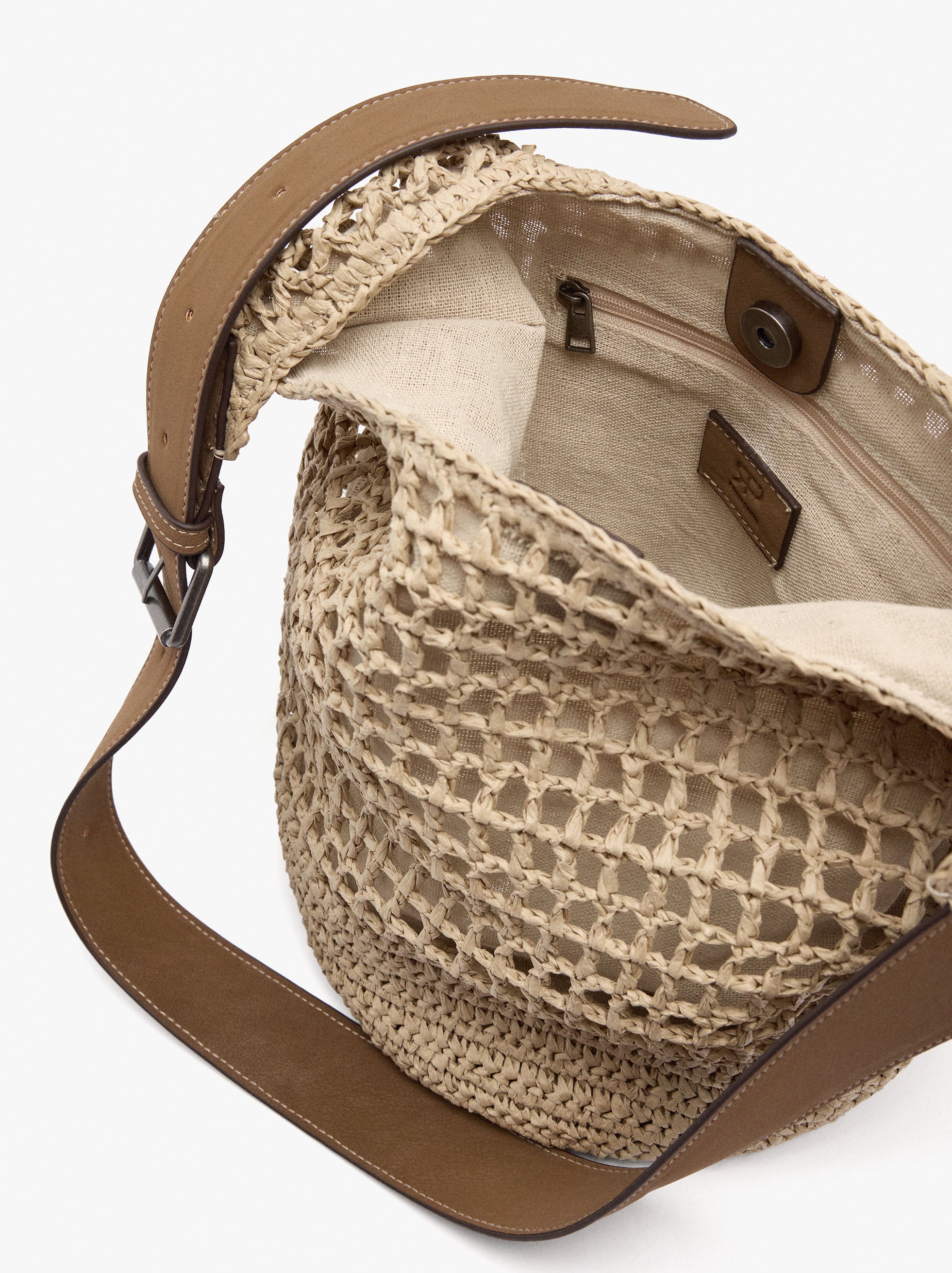 Bolso Bombonera Con Efecto Rafia