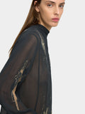 Blusa Con Bordados Y Abalorios