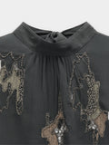 Blusa Con Bordados Y Abalorios