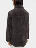 Chaqueta De Piel Con Botones