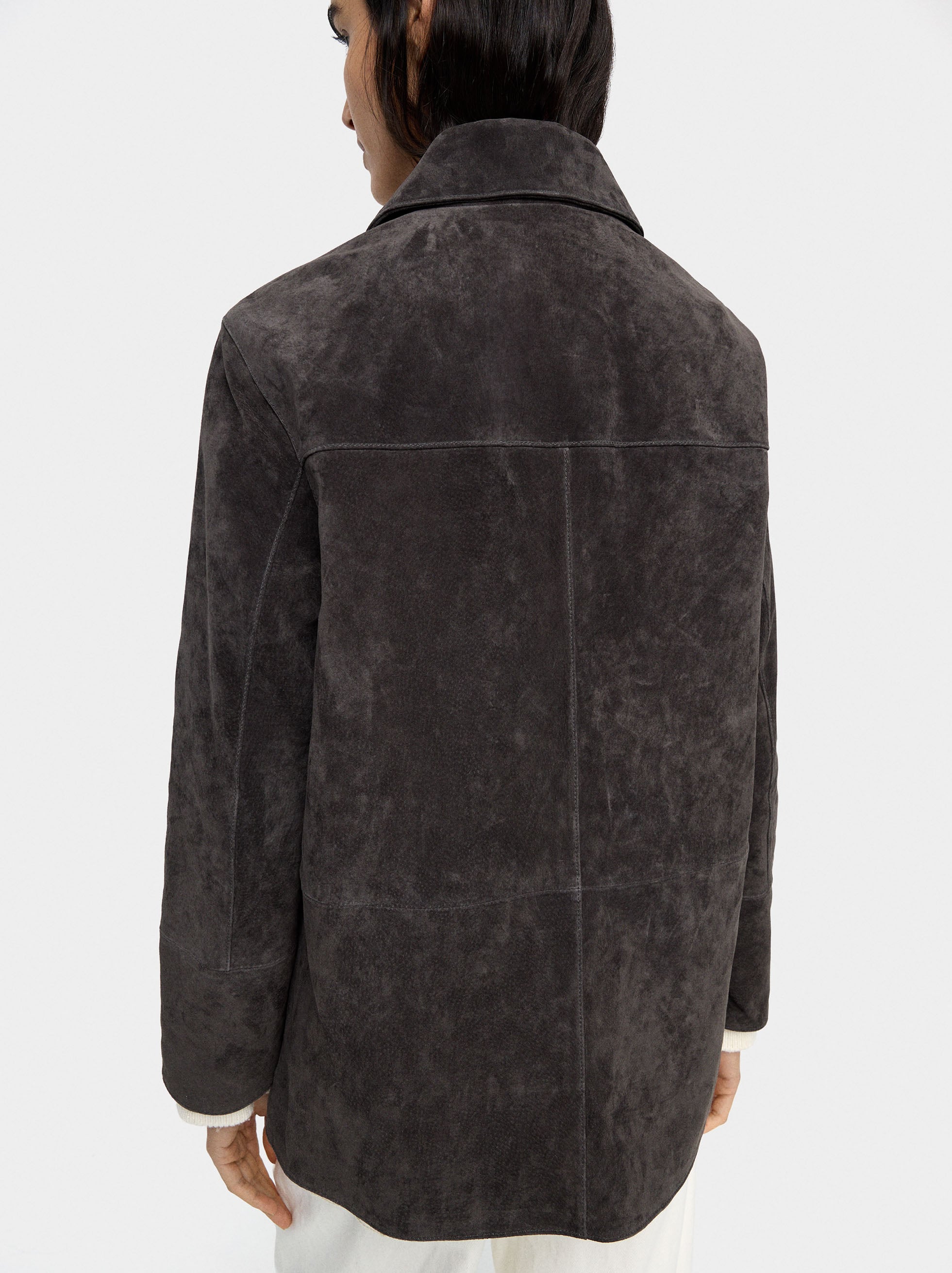 Chaqueta De Piel Con Botones