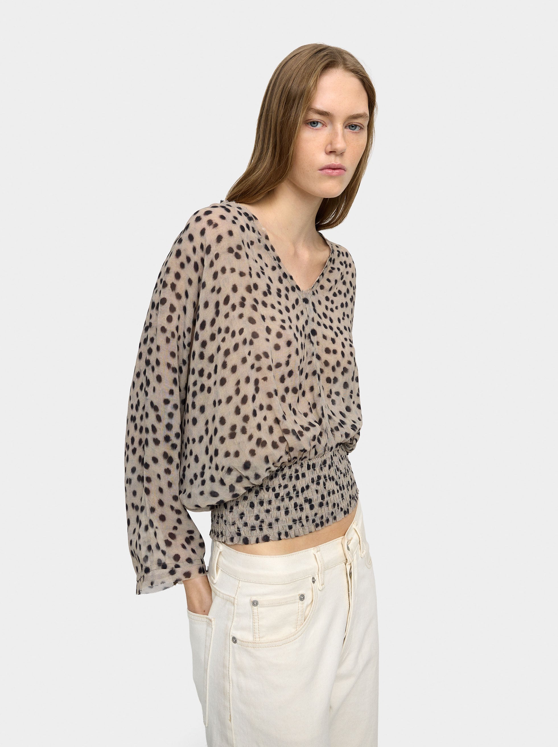 Blusa Fluida Con Elásticos