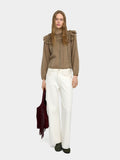 Blusa Con Bordados Y Volantes