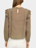 Blusa Con Bordados Y Volantes