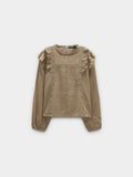 Blusa Con Bordados Y Volantes