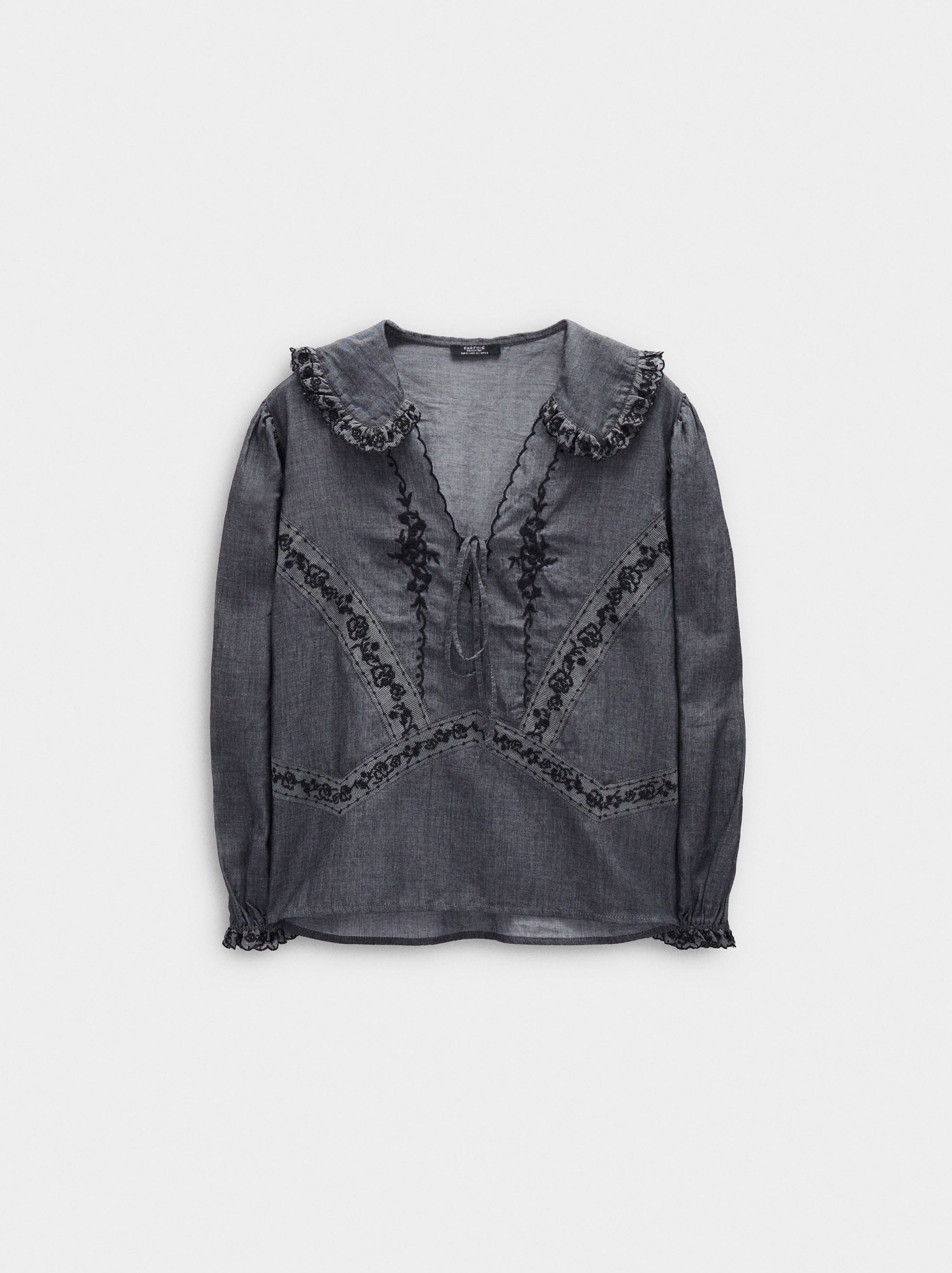 Blusa Con Bordados 100% Algodón