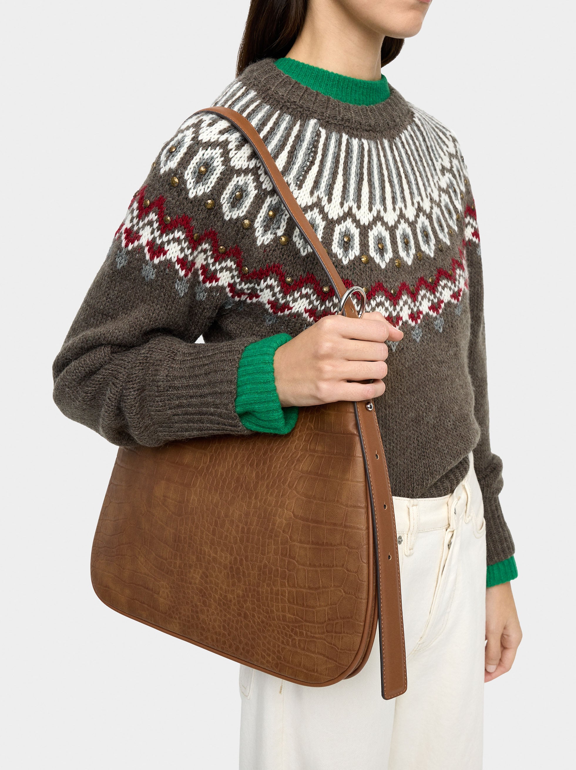 Bolso De Hombro Con Grabado Animal