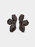 Pendientes Media Flor Con Relieve
