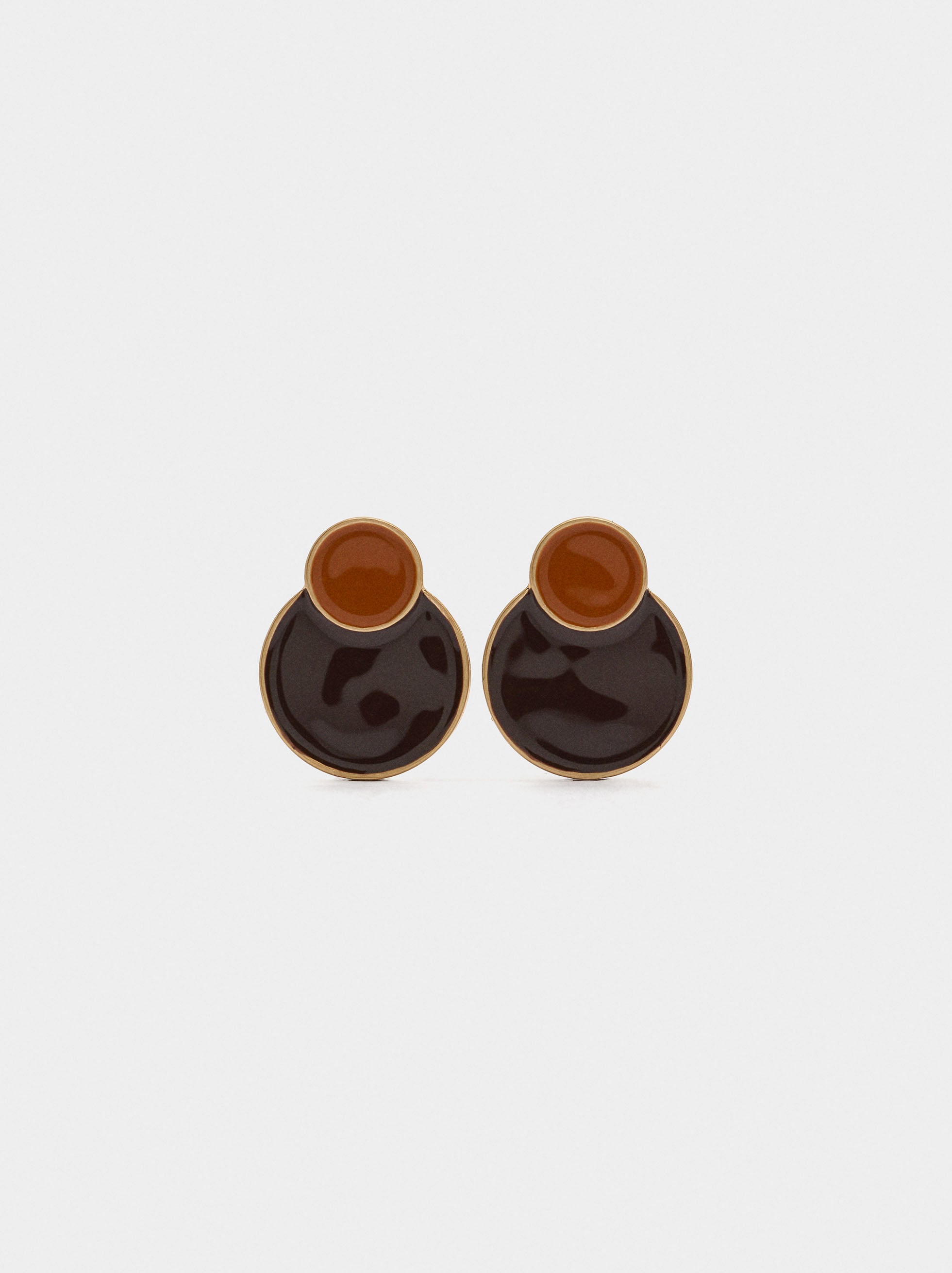 Pendientes Redondos Con Esmalte