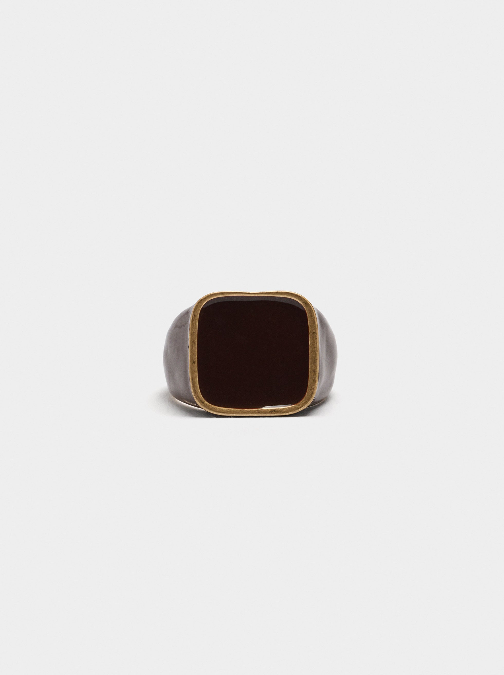 Anillo Cuadrado Con Esmalte