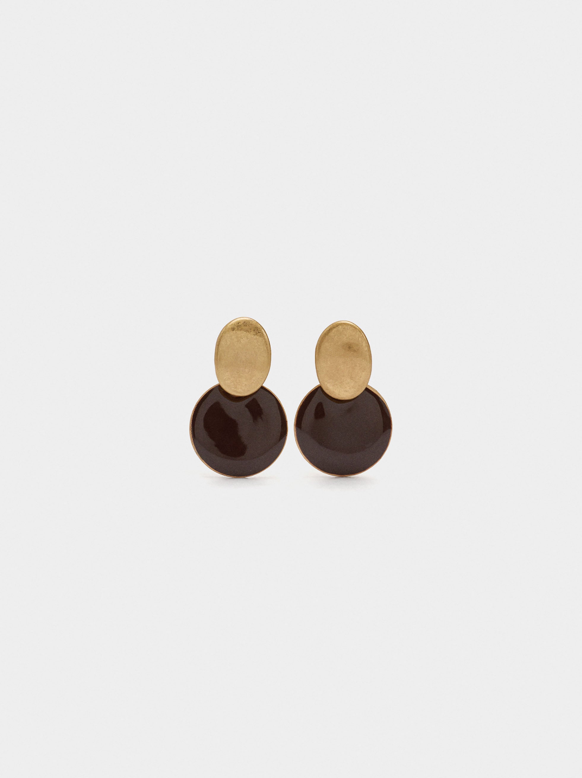 Pendientes Redondos Bicolor Con Esmalte