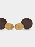 Pendientes Redondos Bicolor Con Esmalte