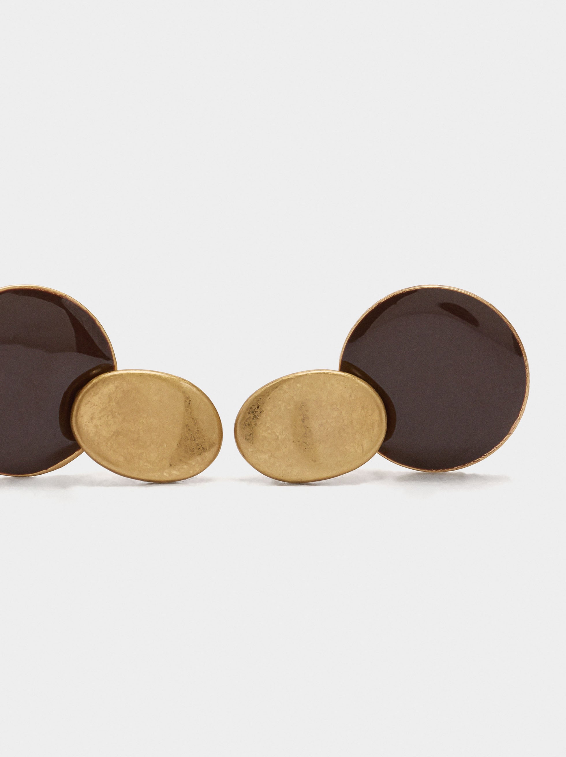 Pendientes Redondos Bicolor Con Esmalte
