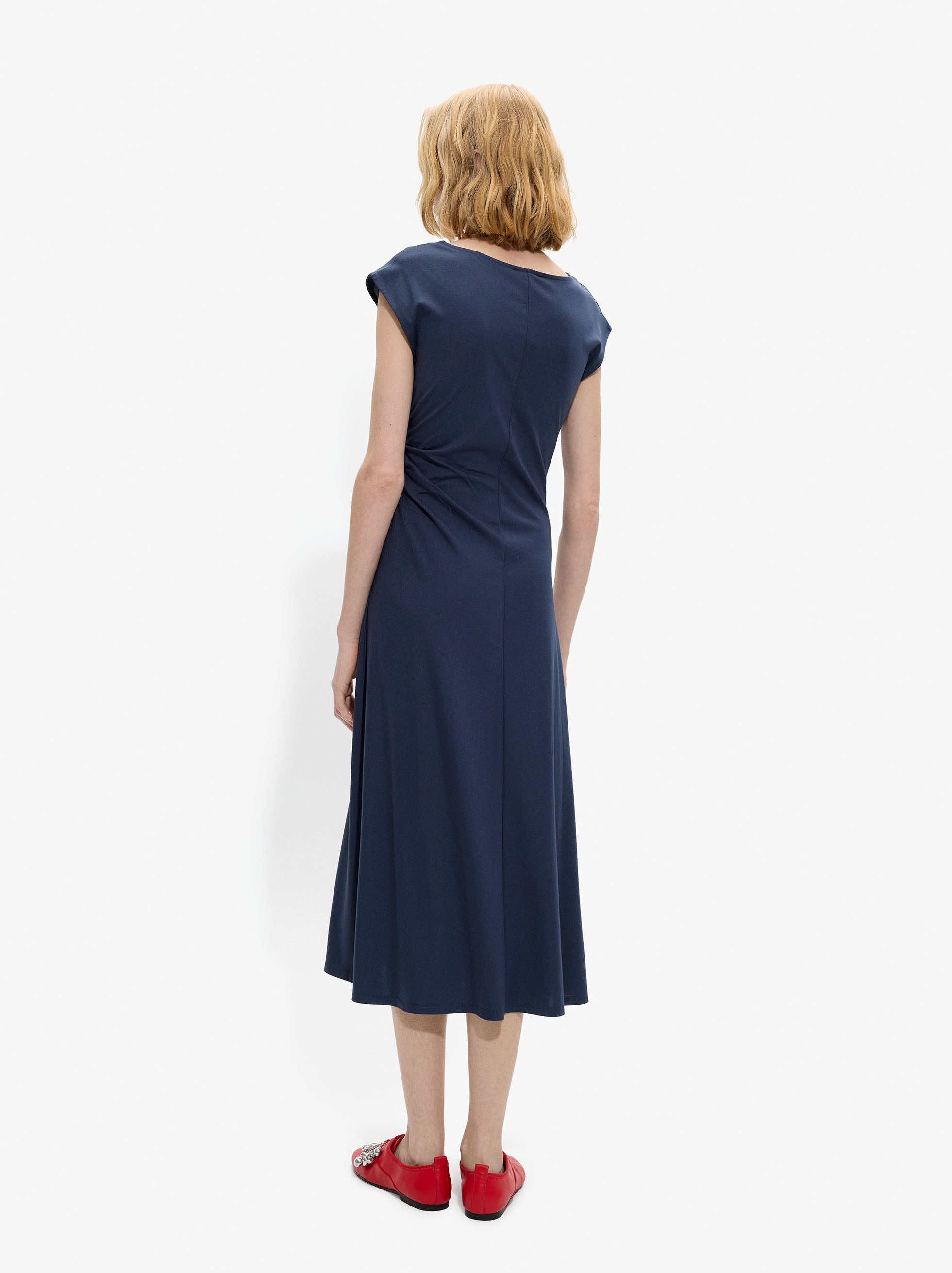 Vestido Midi Con Drapeado