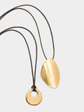 Collar Doble De Cordones Con Colgante
