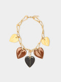 Collar Corto Con Corazones Esmaltados