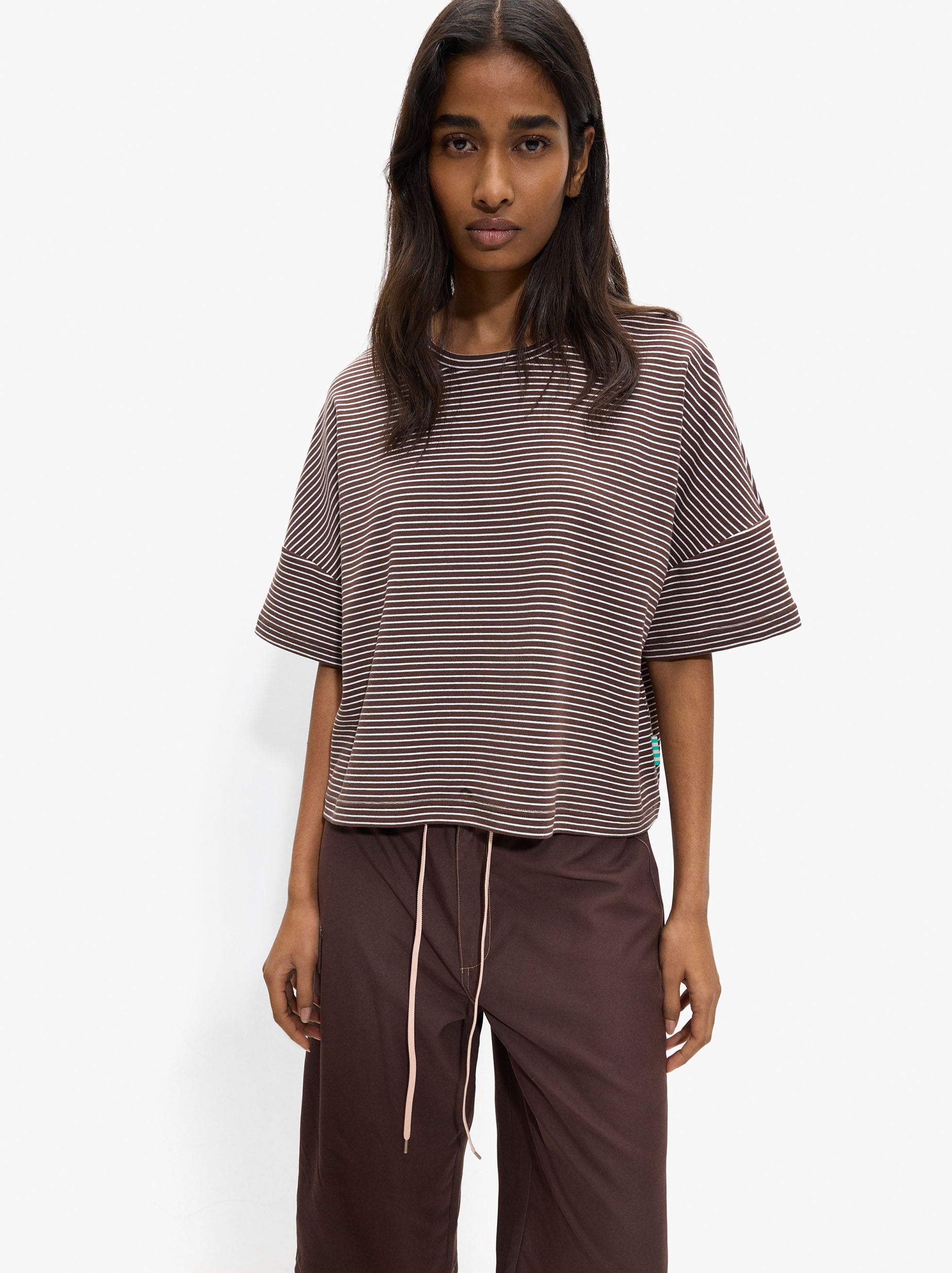 Camiseta De Algodón Con Rayas