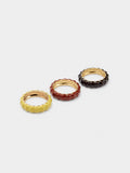 Set De Anillos Con Ondas Y Esmalte