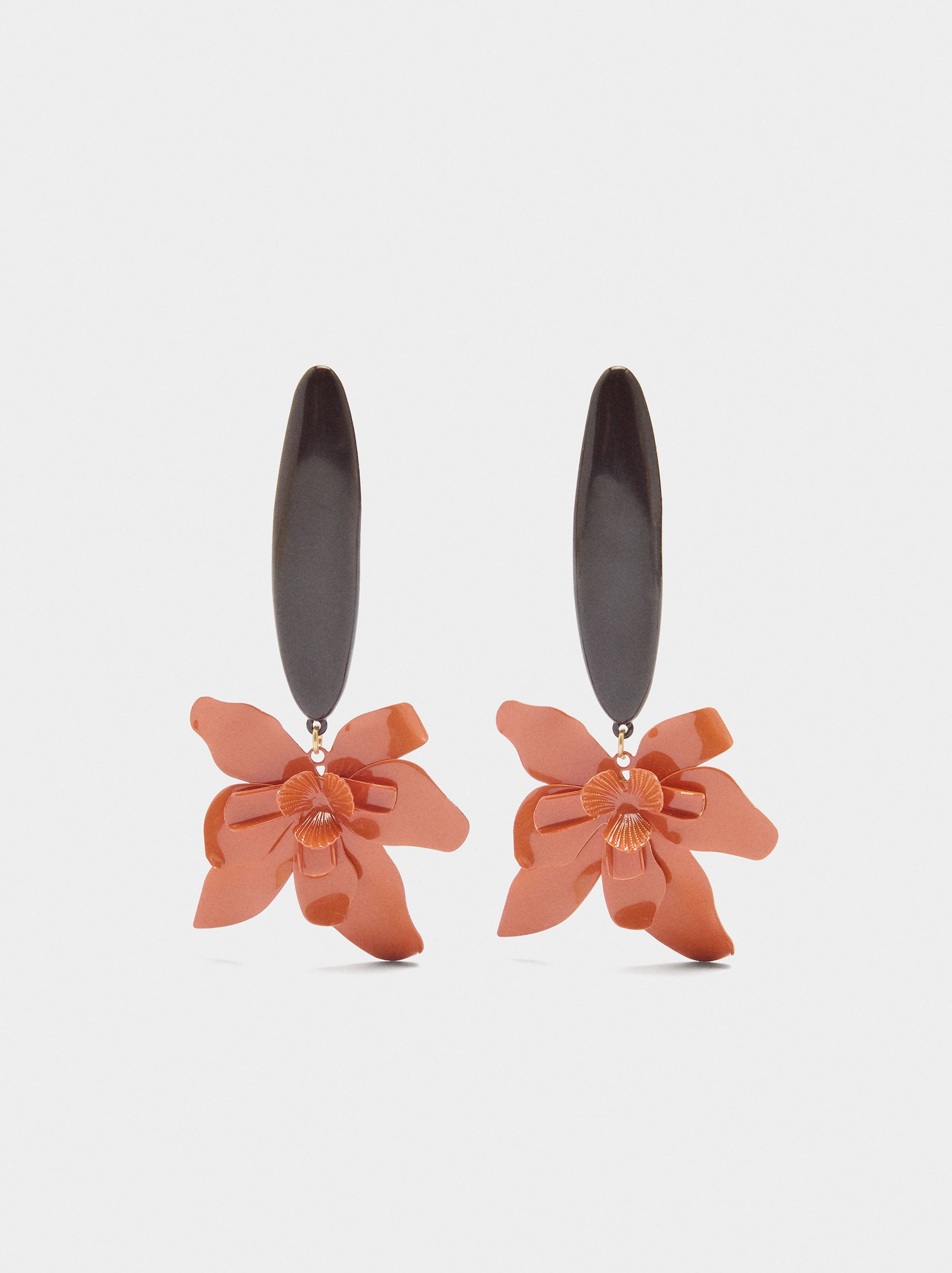 Pendientes Maxi Flor Con Esmalte