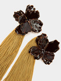 Pendientes Maxi Flor Con Flecos