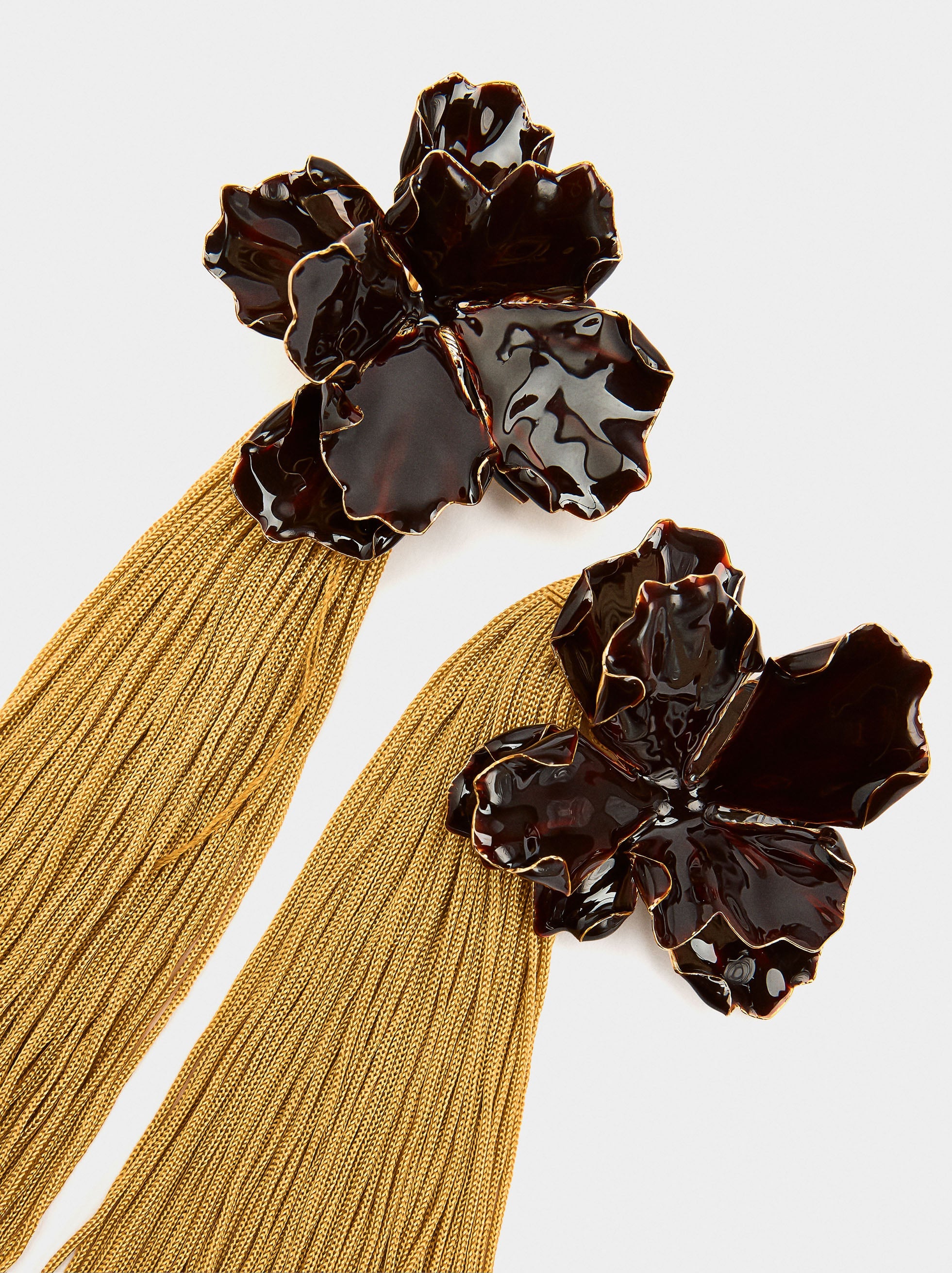 Pendientes Maxi Flor Con Flecos