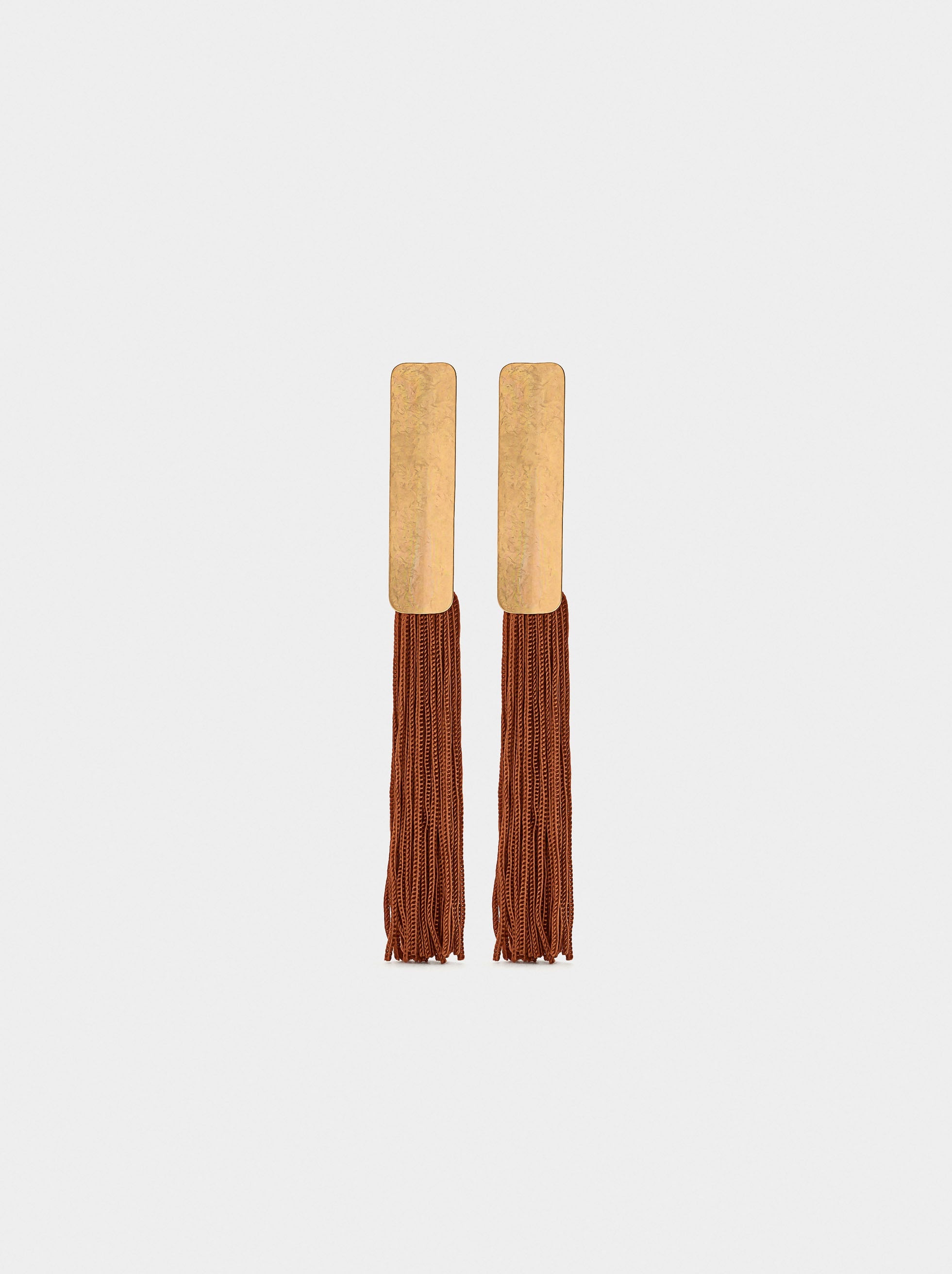 Pendientes De Barra Con Flecos