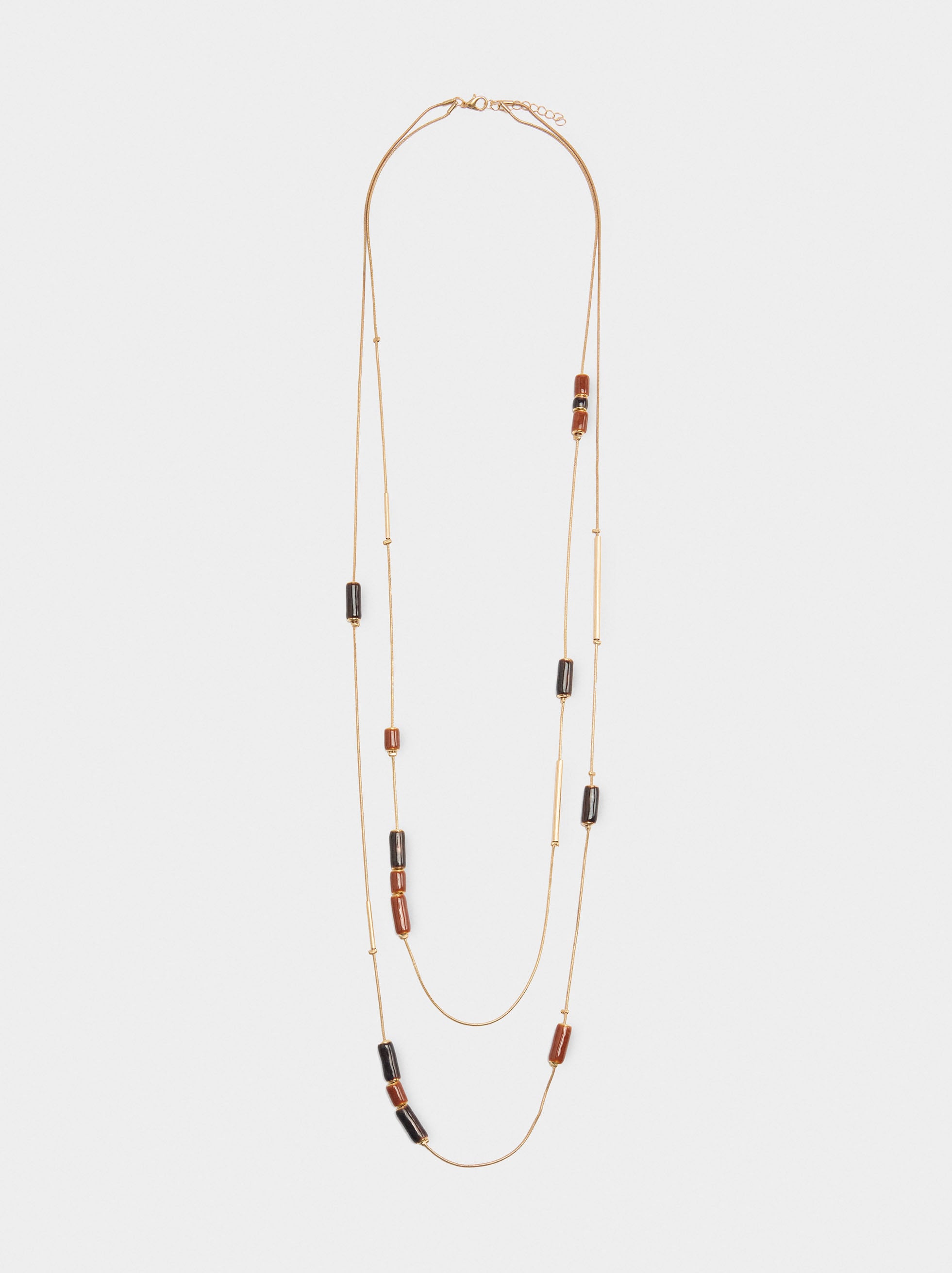 Collar Doble Con Detalles Esmaltados