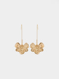 Pendientes Maxi Largos Con Flor Rayada