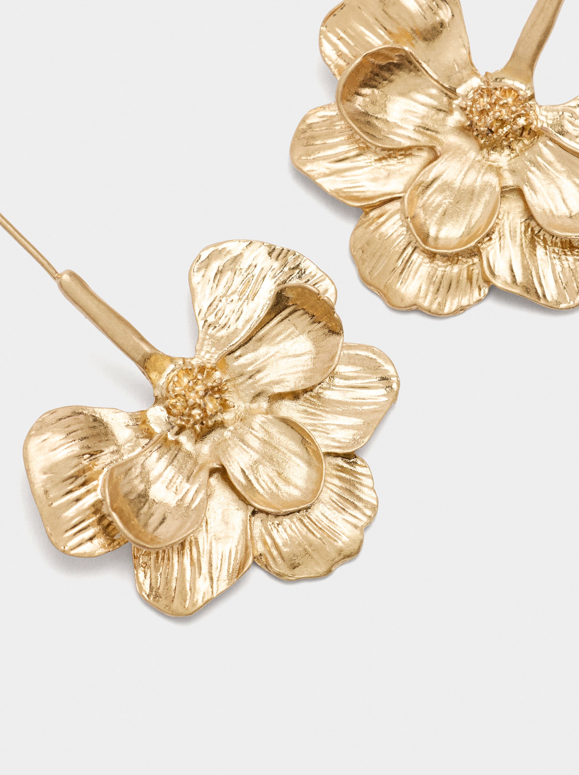 Pendientes Maxi Largos Con Flor Rayada