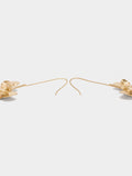 Pendientes Maxi Largos Con Flor Rayada