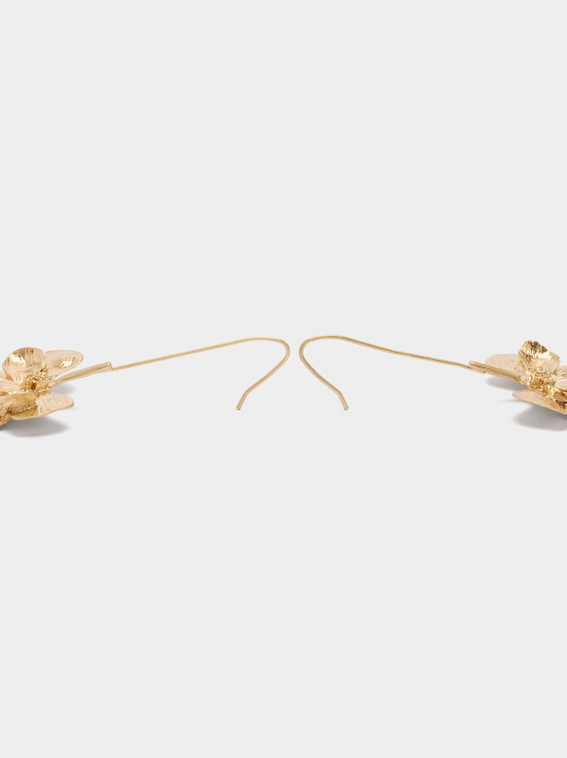 Pendientes Maxi Largos Con Flor Rayada