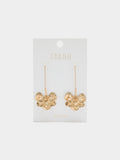 Pendientes Maxi Largos Con Flor Rayada
