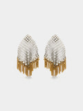 Pendientes Maxi Rombos Con Flecos