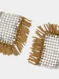 Pendientes Maxi Rombos Con Flecos