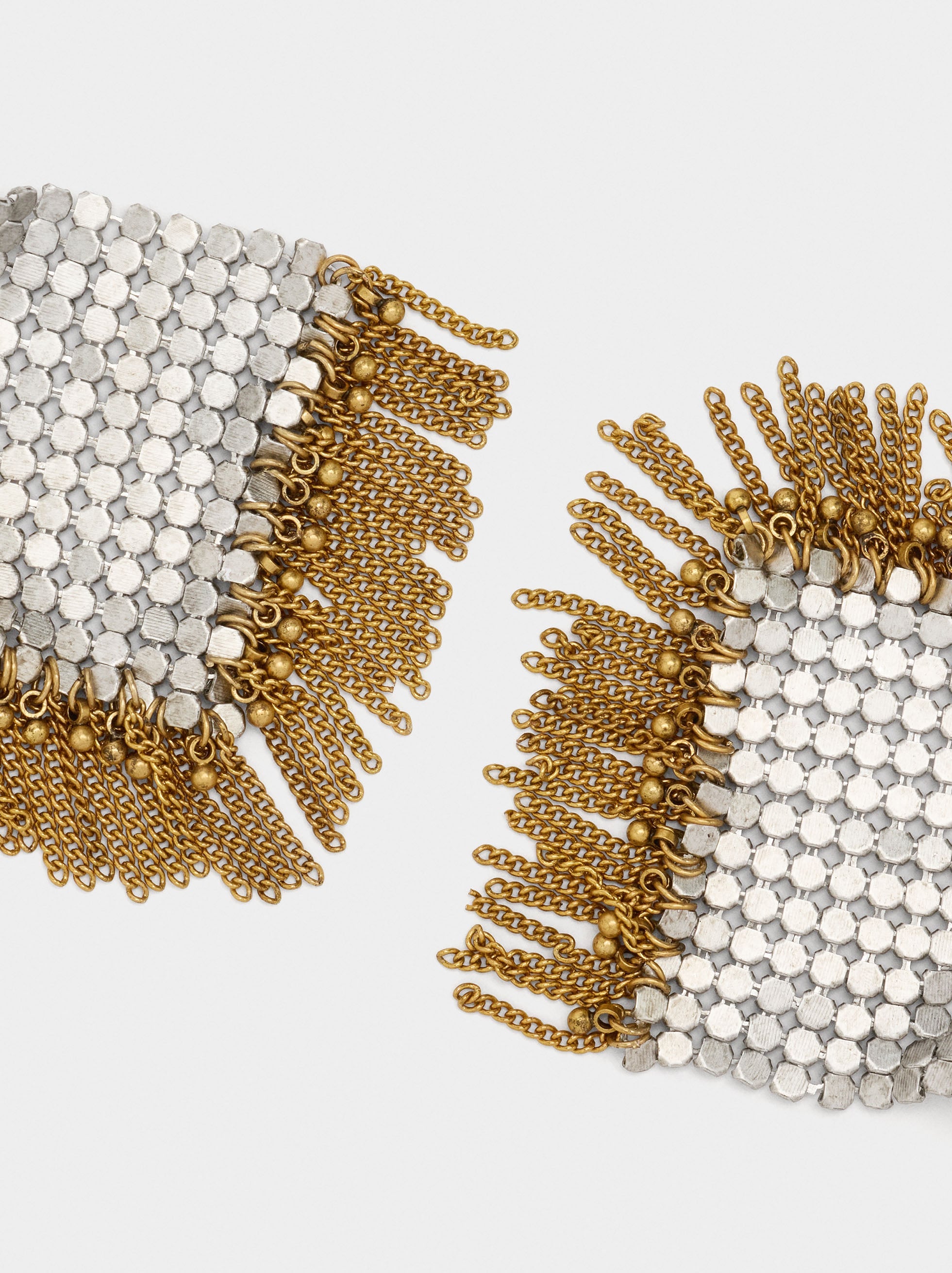 Pendientes Maxi Rombos Con Flecos
